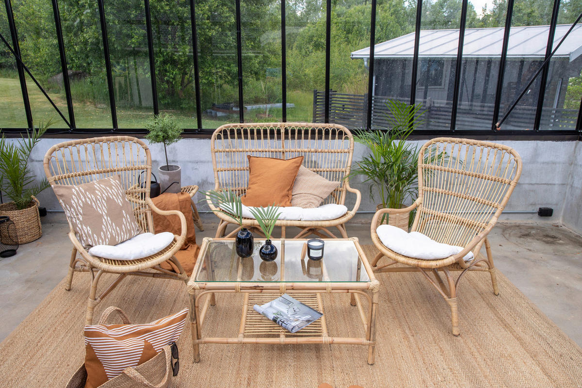 LOUNGEGARNITUR Rattan  - Braun, KONVENTIONELL, Holz - Gardenson
