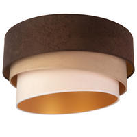 DECKENLEUCHTE Devon 45/25 cm   - Beigebraun/Braun, Trend, Textil (45/25cm)