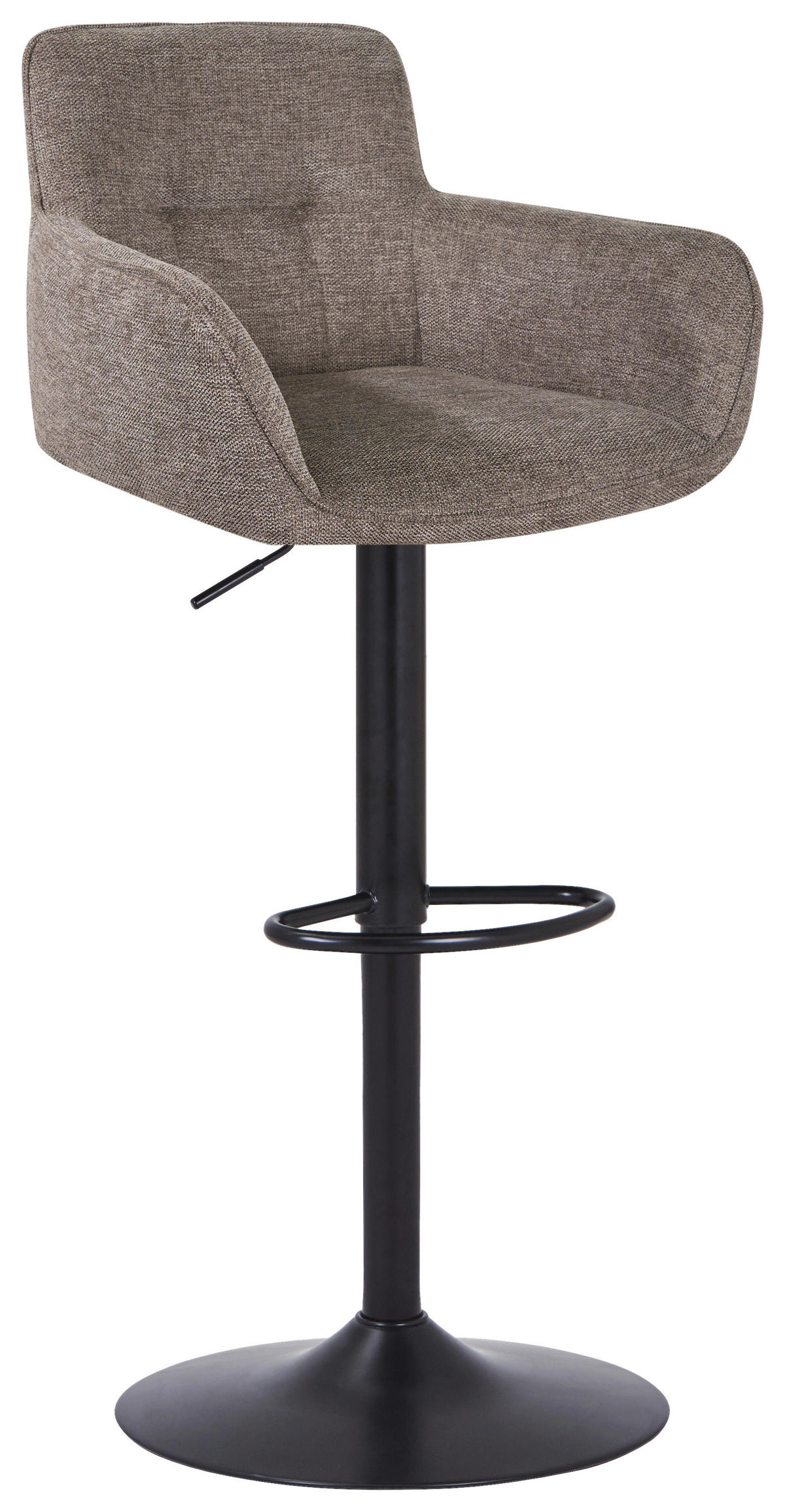 BARHOCKER in Metall, Textil Schwarz, Hellbraun  - Hellbraun/Schwarz, MODERN, Textil/Metall (55/91.5-113/52cm) - Livetastic