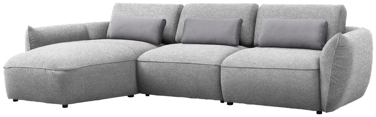 ECKSOFA  in Chenille Hellgrau  190/340 cm  - Taupe/Hellgrau, Design, Kunststoff/Textil (190/340cm) - Belluti
