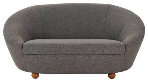 2-SITZER-SOFA Webstoff Blau, Grau  - Blau/Eichefarben, Design, Holz/Textil (178/82/114cm) - LOOKS by W.Joop