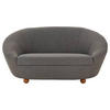 2-SITZER-SOFA Webstoff Blau, Grau  - Blau/Eichefarben, Design, Holz/Textil (178/82/114cm) - LOOKS by W.Joop