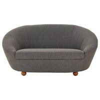 2-SITZER-SOFA in Webstoff Blau, Grau  - Blau/Eichefarben, Design, Holz/Textil (178/82/114cm) - LOOKS by W.Joop