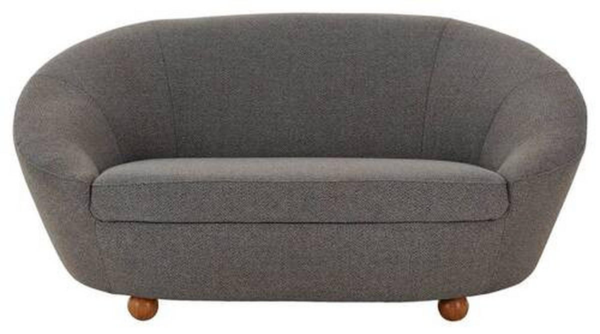 2-SITZER-SOFA in Webstoff Blau, Grau  - Blau/Eichefarben, Design, Holz/Textil (178/82/114cm) - LOOKS by W.Joop