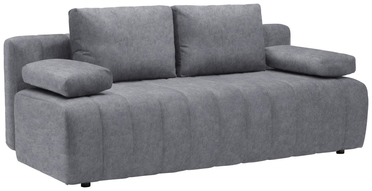SCHLAFSOFA in Flachgewebe Grau  - Schwarz/Grau, Modern, Kunststoff/Textil (194/78-87/92cm) - Xora