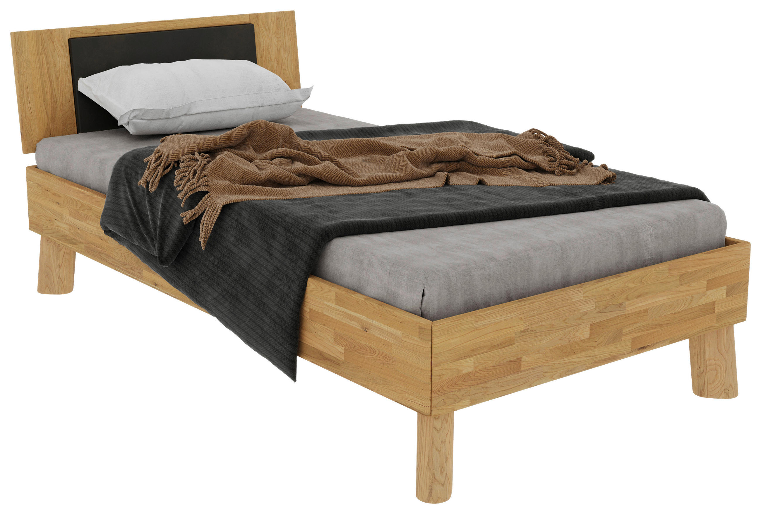 BETT 100/200 cm  in Naturfarben, Wildeiche  - Wildeiche/Naturfarben, MODERN, Holz (100/200cm) - MID.YOU