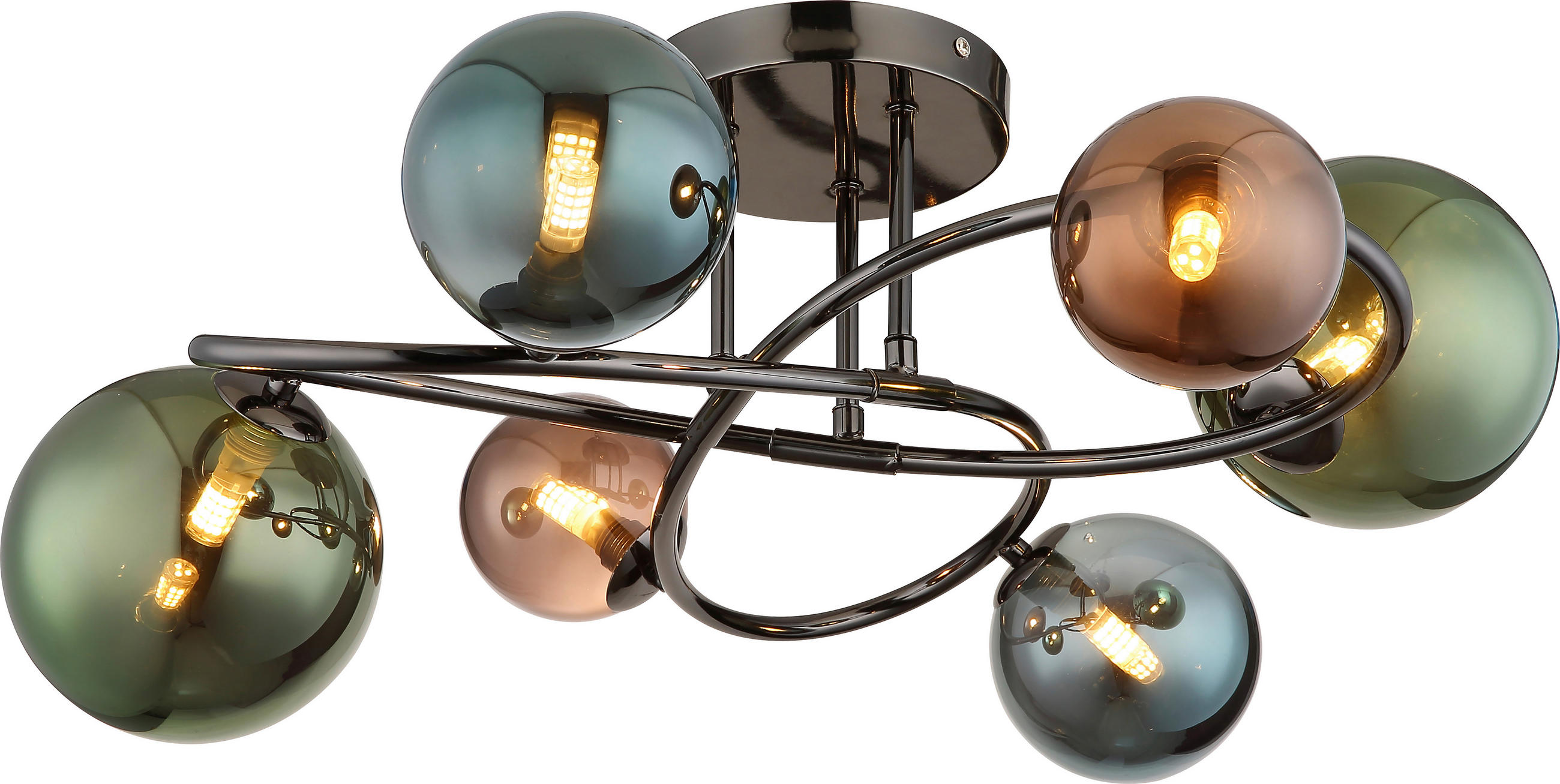 DECKENLEUCHTE 65/25 cm   - Grau, Design, Glas/Metall (65/25cm) - Collet's Monde
