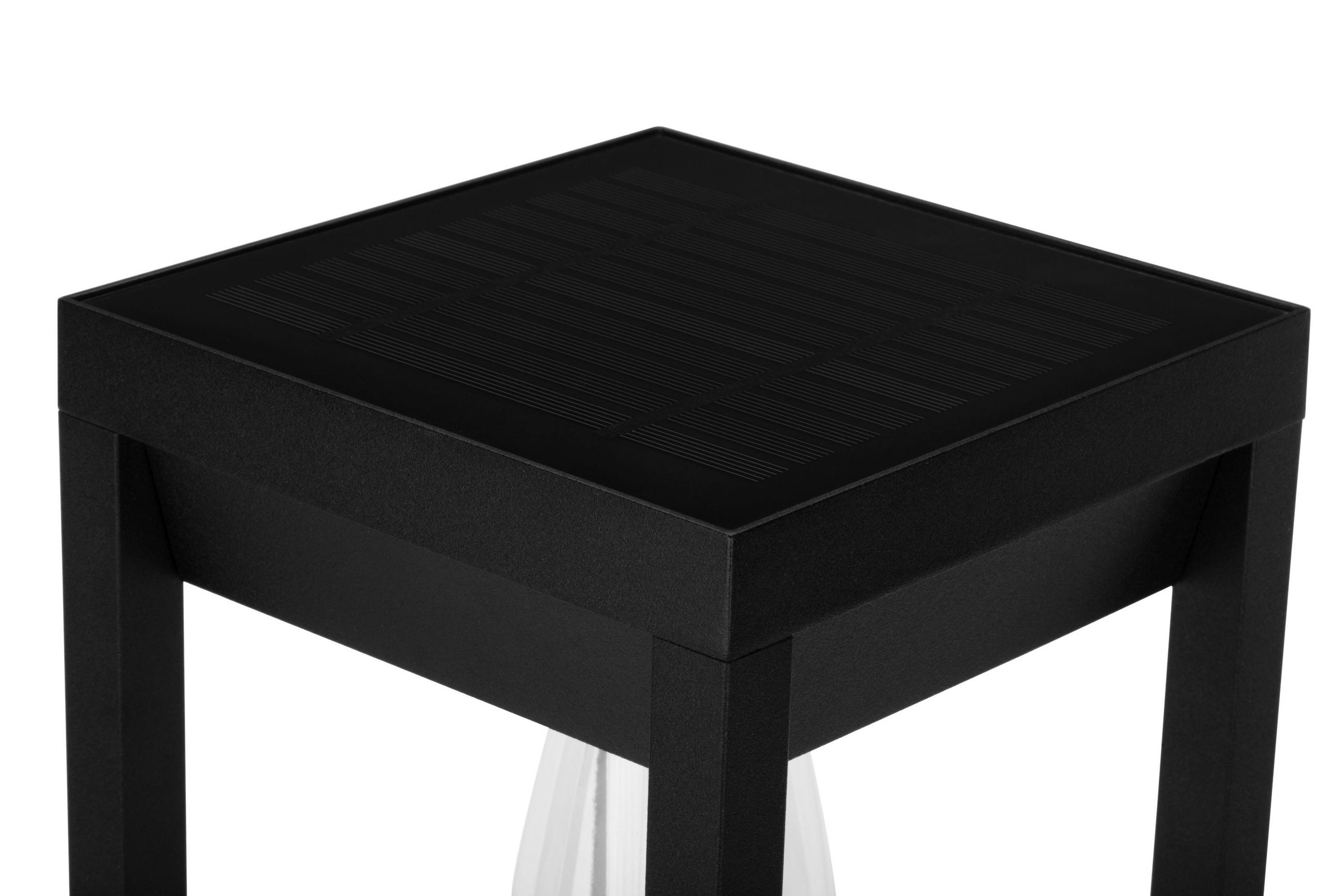 SOLARLEUCHTE - Transparent/Schwarz, Basics, Kunststoff/Metall (15/15/40cm) - Ambia Garden