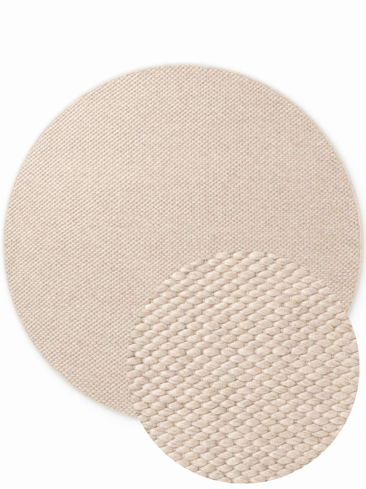 WOLLTEPPICH 200 cm Lyon Beige rund  - Beige, Basics, Textil (200cm) - Elle Decoration
