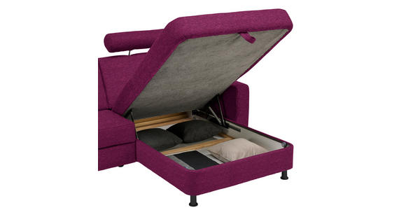 ECKSOFA  in Webstoff Lila  257/165 cm  - Lila/Schwarz, Design, Kunststoff/Textil (257/165cm) - Xora