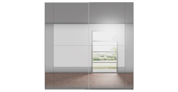 SCHWEBETÜRENSCHRANK 226/223/68 cm 2-türig Seidengrau  - Seidengrau, Design, Glas/Holzwerkstoff (226/223/68cm) - Xora