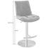 BARHOCKER Lederlook Edelstahlfarben, Grau - Edelstahlfarben/Grau, Design, Textil/Metall (44/86,5-110,5/54,5cm) - NOVEL
