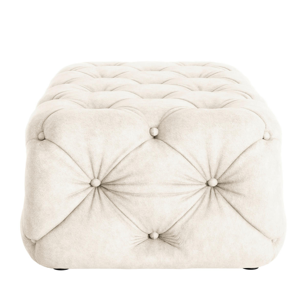 HOCKER Fresco Mikrofaser Creme  - Creme/Schwarz, Design, Kunststoff/Textil (130/39/65cm) - P & B