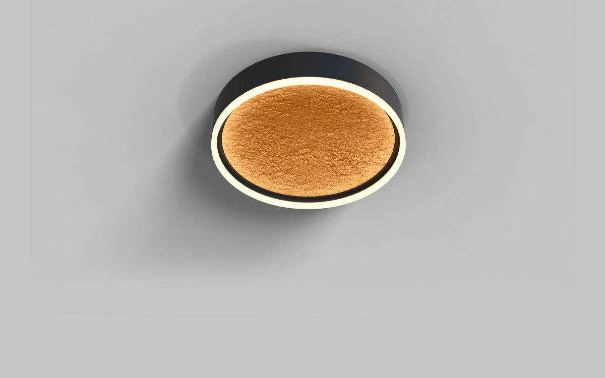 STROPNÍ LED SVÍTIDLO, 40/7 cm  - černá/barvy zlata, Design, kov/plast (40/7cm)