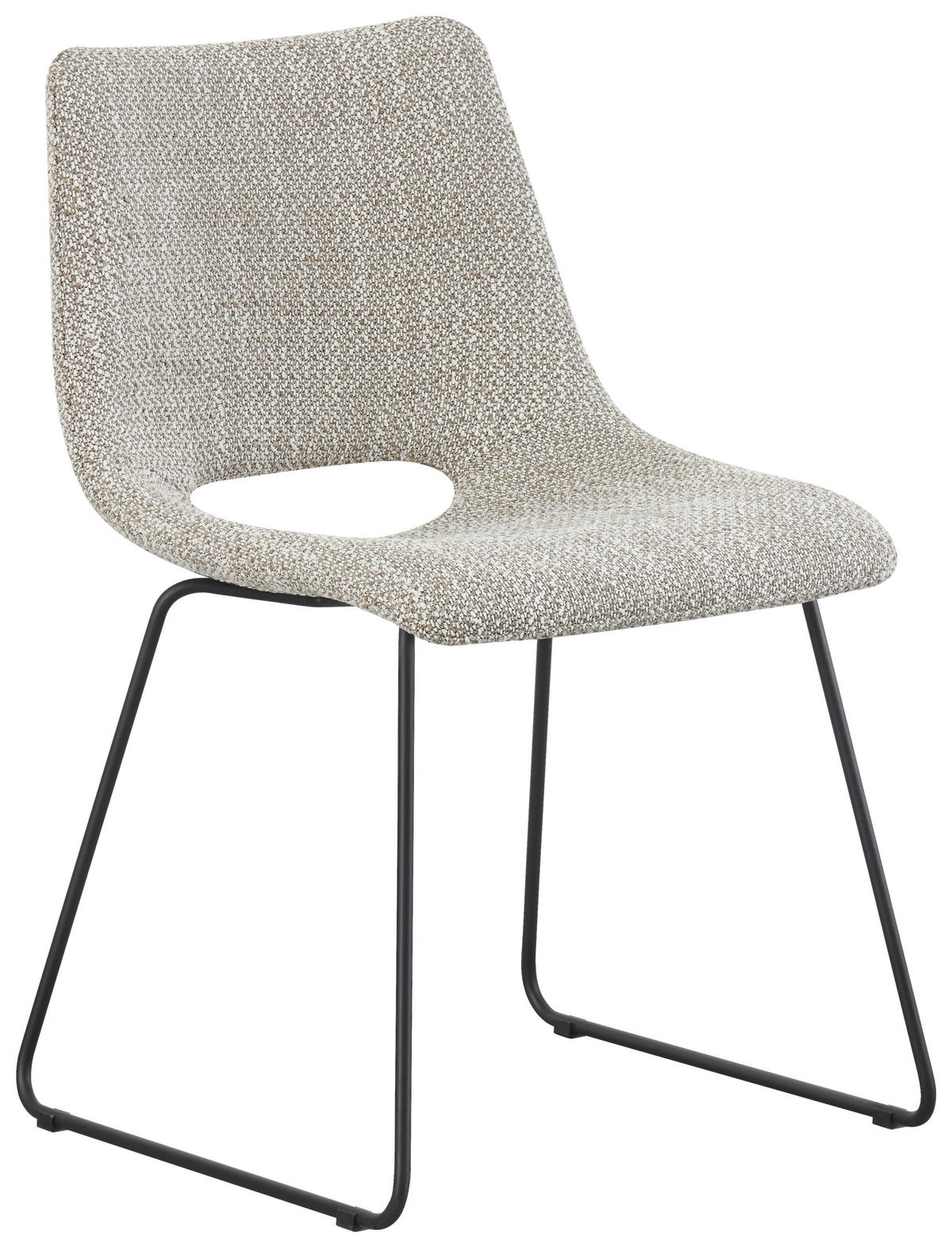 STUHL - Hellbraun/Schwarz, Design, Textil/Metall (48/79/56cm) - Stylife