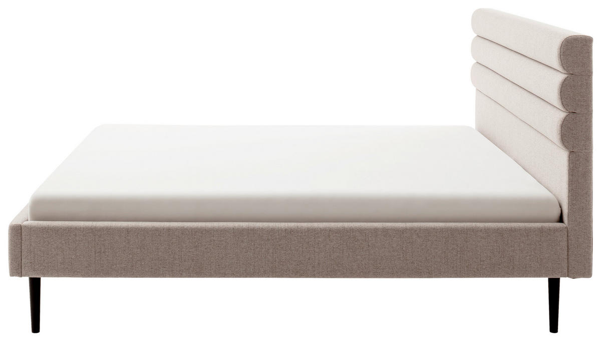 POLSTERBETT 180/200 cm  in Beige  - Beige/Schwarz, MODERN, Textil (180/200cm) - MID.YOU