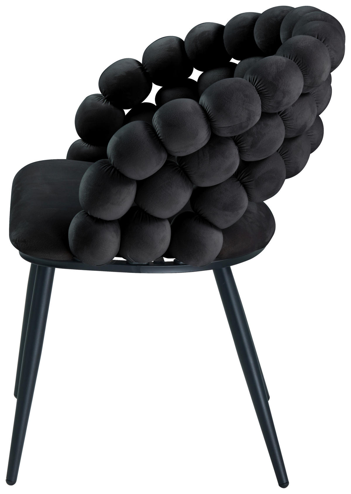 ŽIDLE S PODRUČKAMI, železo, samet, černá - černá, Design, kov/textil (58/80/62cm) - Novel