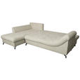 ECKSOFA Hellgrau Struktur  - Hellgrau/Schwarz, KONVENTIONELL, Textil/Metall (194/247cm) - Carryhome
