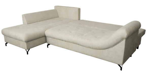 ECKSOFA Hellgrau Struktur - Hellgrau/Schwarz, KONVENTIONELL, Textil/Metall (194/247cm) - Carryhome