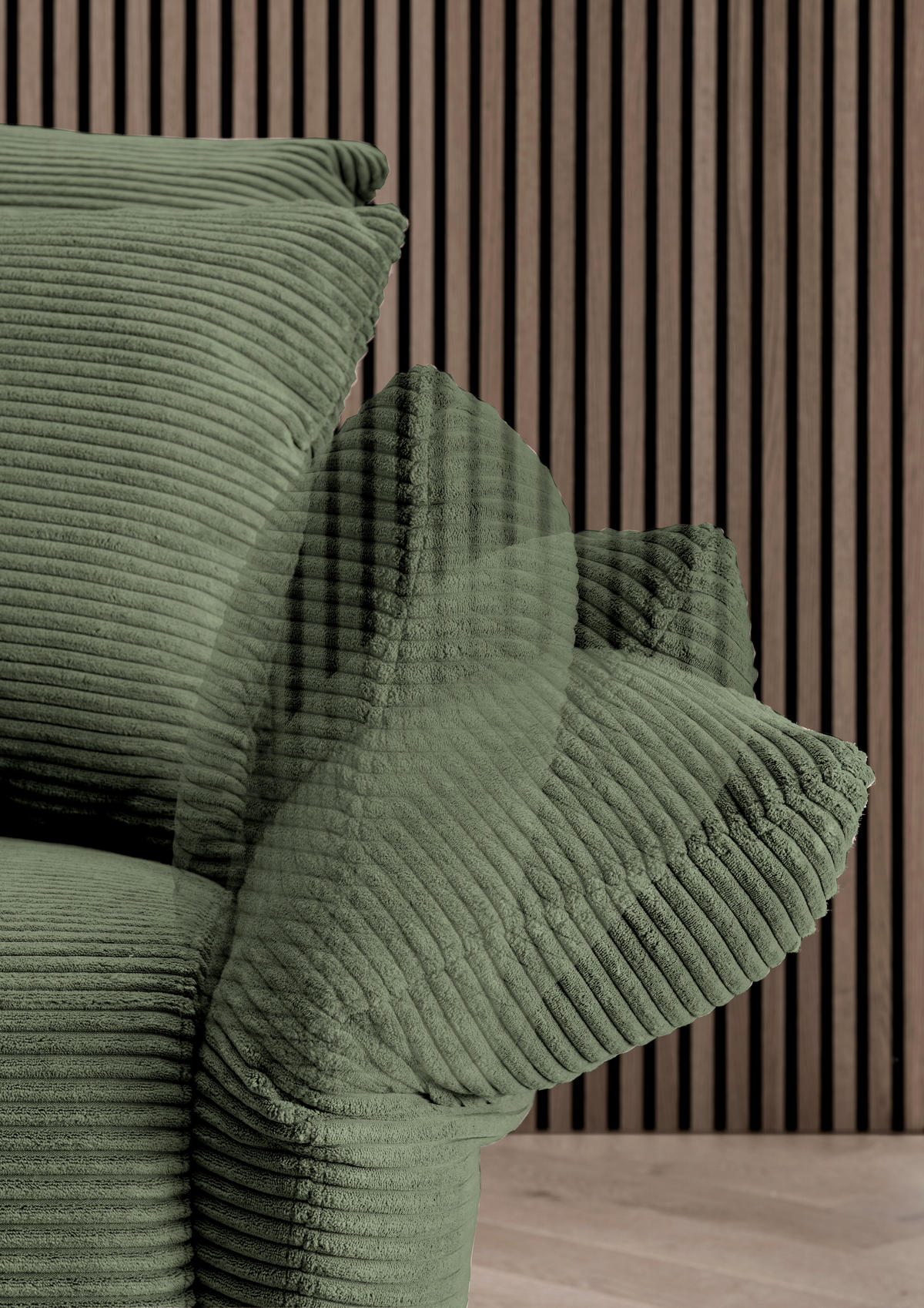 3-SITZER-SOFA Cord Dunkelgrün  - Dunkelgrün/Schwarz, Design, Textil/Metall (201/97/102cm) - Livetastic