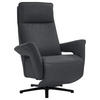 RELAXSESSEL in Leder Anthrazit  - Anthrazit/Schwarz, Design, Leder/Metall (83/112/87-174cm) - Valdera