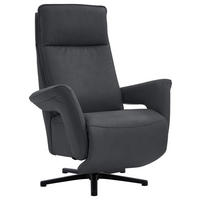 RELAXSESSEL in Leder Anthrazit  - Anthrazit/Schwarz, Design, Leder/Metall (83/112/87-174cm) - Valdera