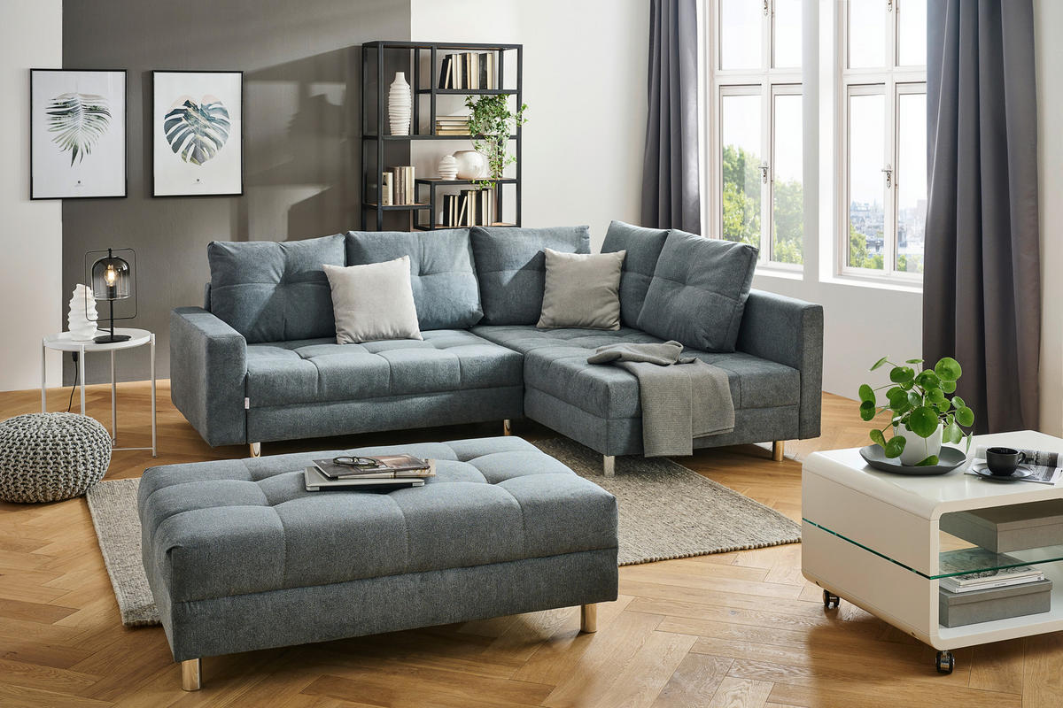 HÖRNSOFFA i flatväv mörkgrå  - mörkgrå/kromfärg, Design, textil/plast (190/245cm) - MID.YOU