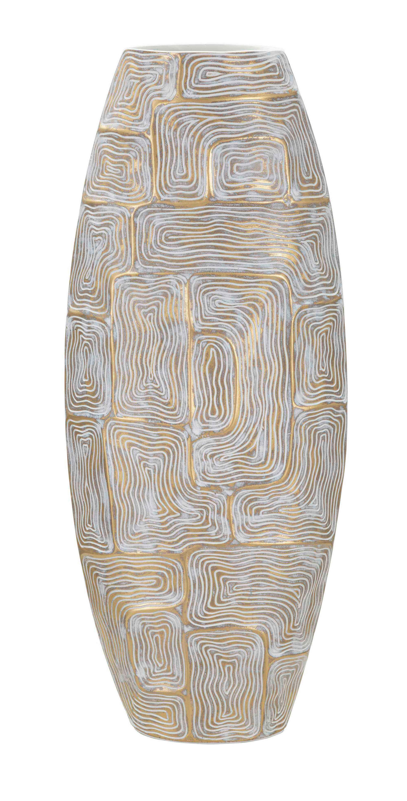 Vase Eclips Tower  - Goldfarben/Weiß, Basics, Kunststoff (24.5/59.5/11.5cm)