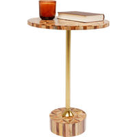 BEISTELLTISCH 40/50/40 cm Braun, Goldfarben rund  - Goldfarben/Braun, Kunststoff/Metall (40/50/40cm) - Kare-Design