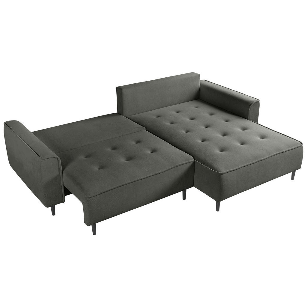 Thumbnail - Mid.you Ecksofa, Dunkelgrau, Textil, Kiefer, 3-Sitzer, Füllung: Polyurethan (PUR),Polyurethan (Pur), Ottomane rechts, L-...