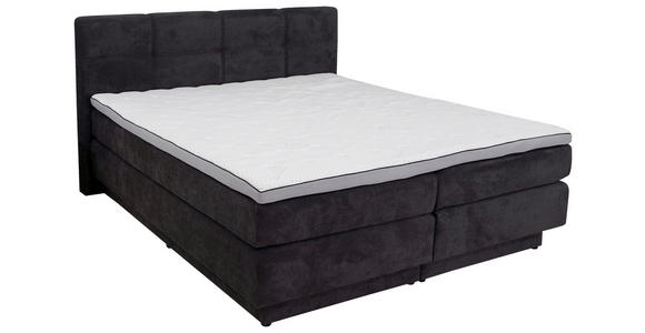 BOXSPRINGBETT 180/200 cm in Anthrazit - Anthrazit/Schwarz, KONVENTIONELL, Kunststoff/Textil (180/200cm) - Carryhome