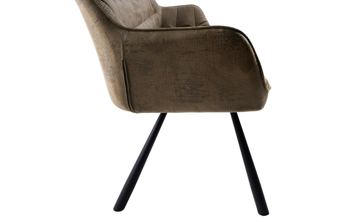 SITZBANK 177,5/87/64 cm Struktur Waldgrün  - Waldgrün/Schwarz, Design, Textil/Metall (177,5/87/64cm) - Hom`in