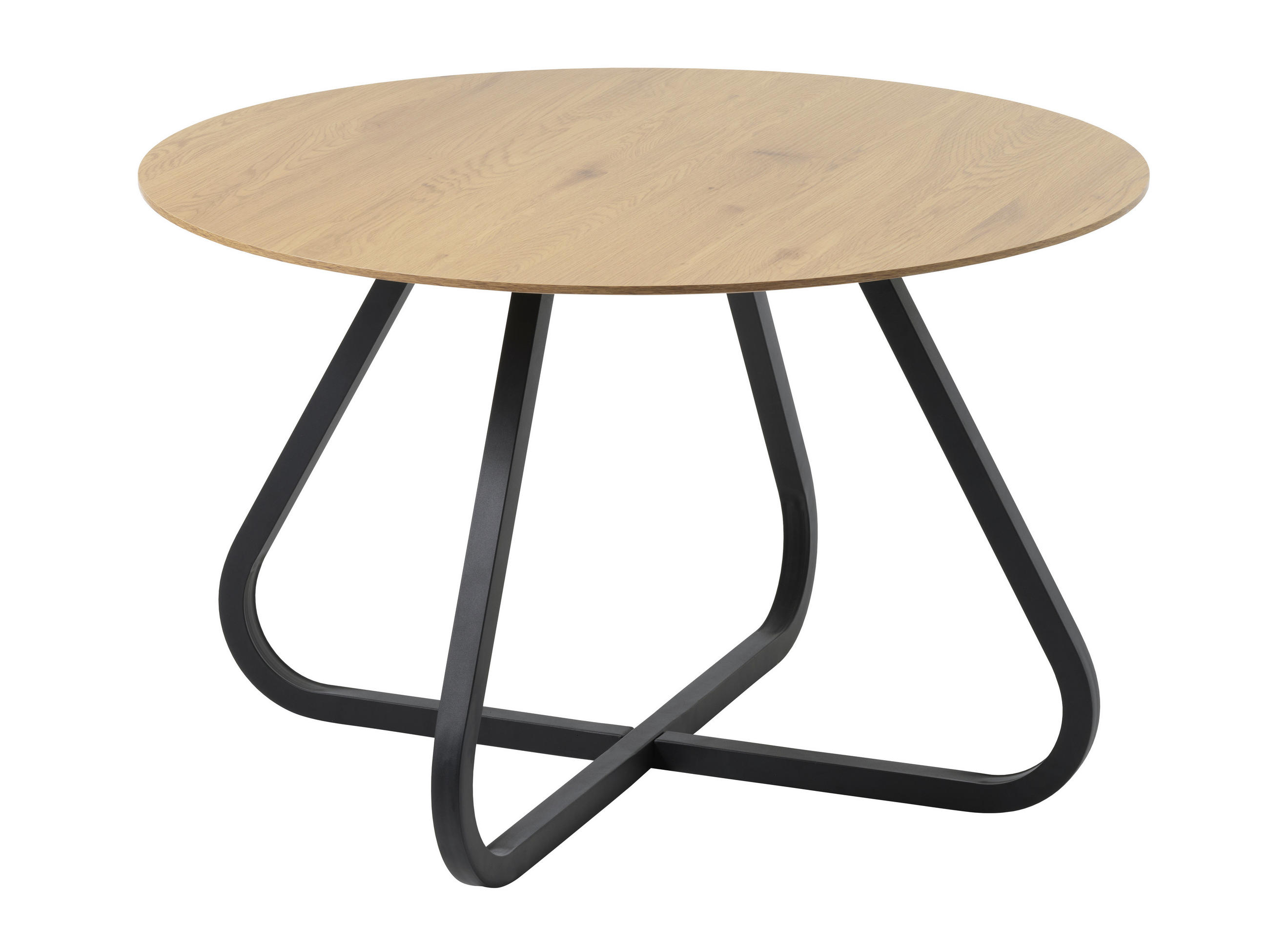 MATBORD i trämaterial 120/120/75 cm   - svart/ekfärgad, Basics, metall/trämaterial (120/120/75cm) - Boxxx