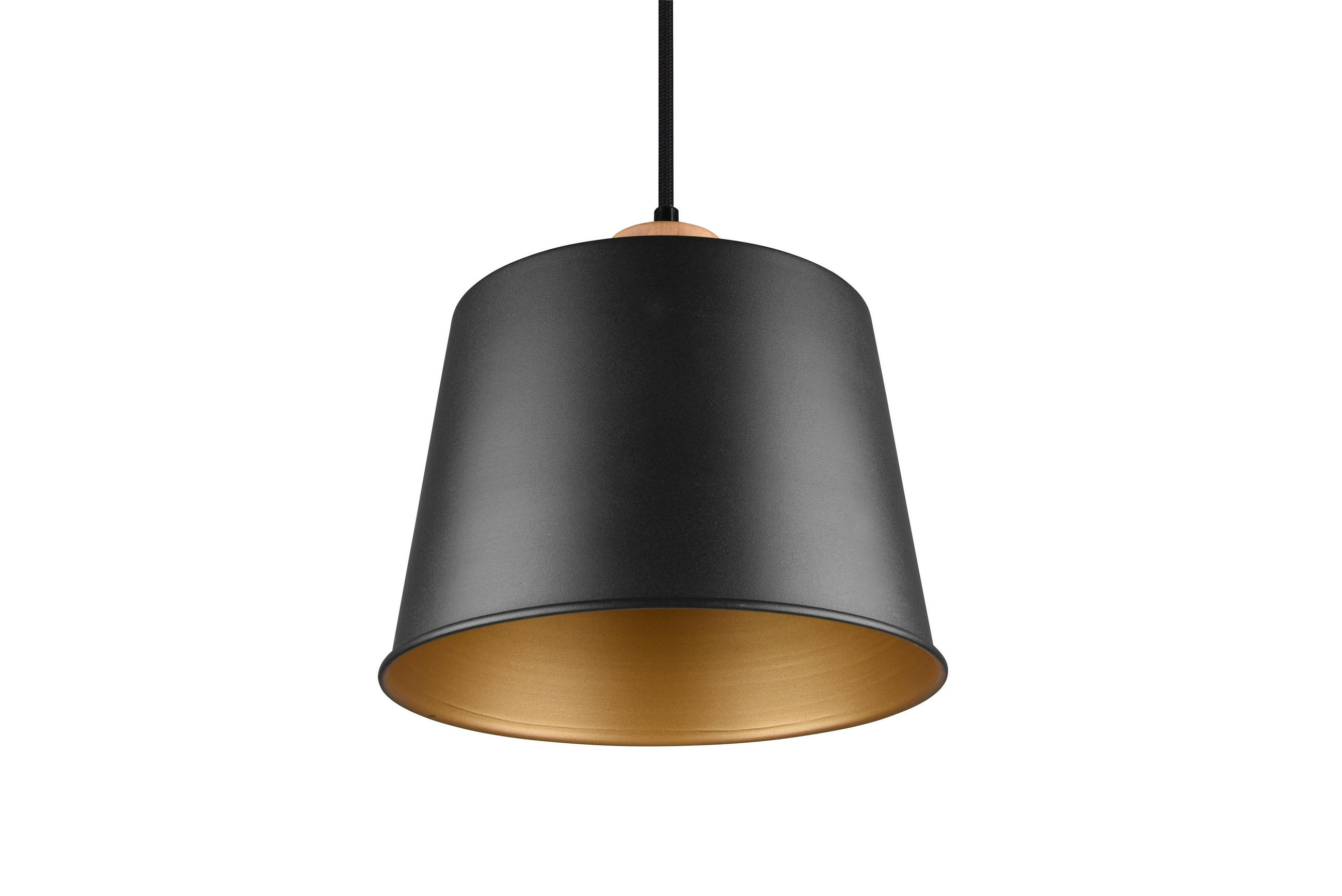 VISEČA SVETILKA  Harris      26/150 cm     max  60W W E27 - zlate barve/črna, Trend, kovina/les (26/150cm)