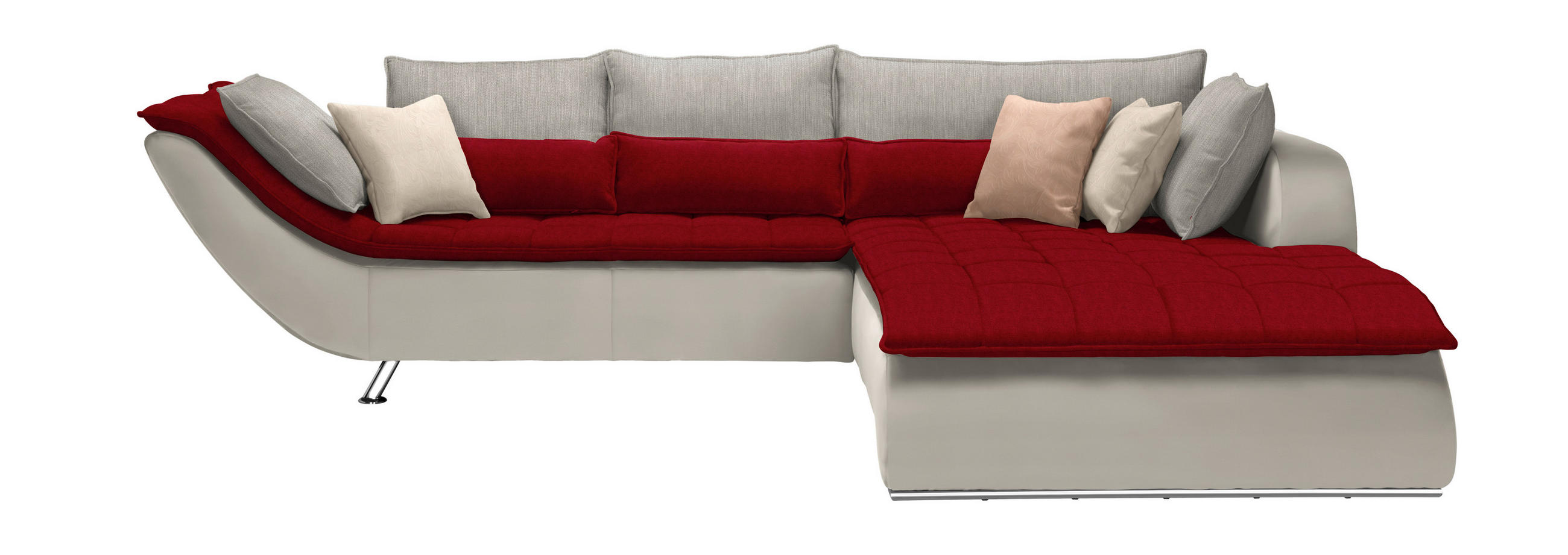 SOFFA i textil röd, vit, ljusgrå  - vit/röd, Design, metall/textil (300/220cm) - Livetastic