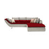 SOFFA i textil röd, vit, ljusgrå  - vit/röd, Design, metall/textil (300/220cm) - Livetastic