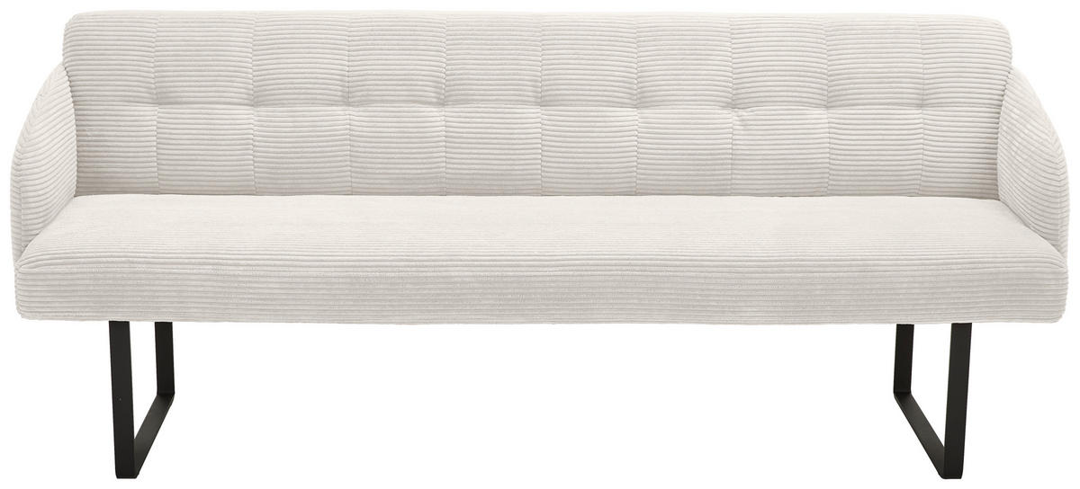 SITZBANK 217/85/69 cm Cord Creme Metall  - Creme/Schwarz, Design, Textil/Metall (217/85/69cm) - Musterring