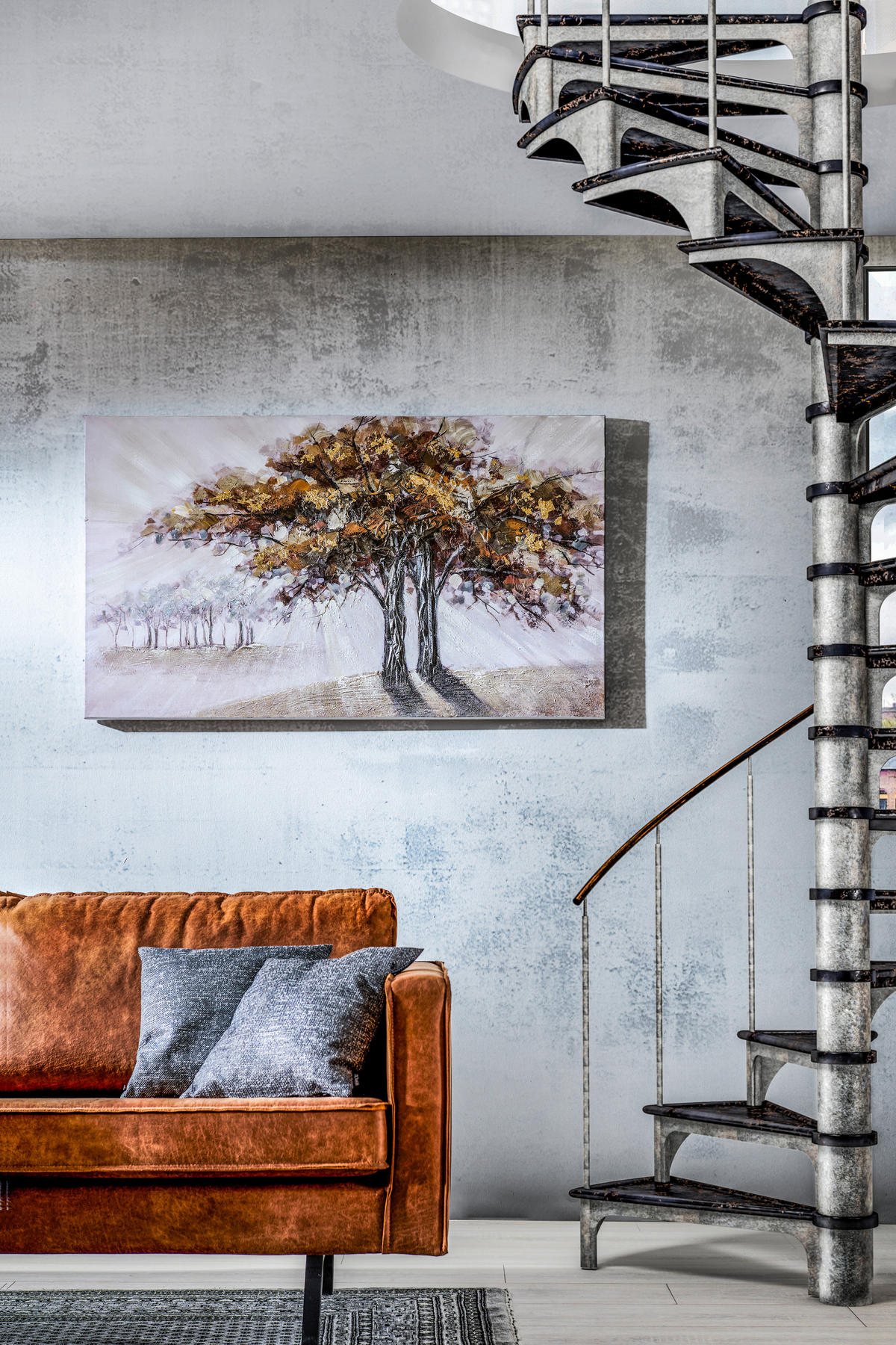 ULJENA SLIKA  120/70 cm       - bijela/siva, Konvencionalno, drvo/tekstil (120/70cm) - Monee