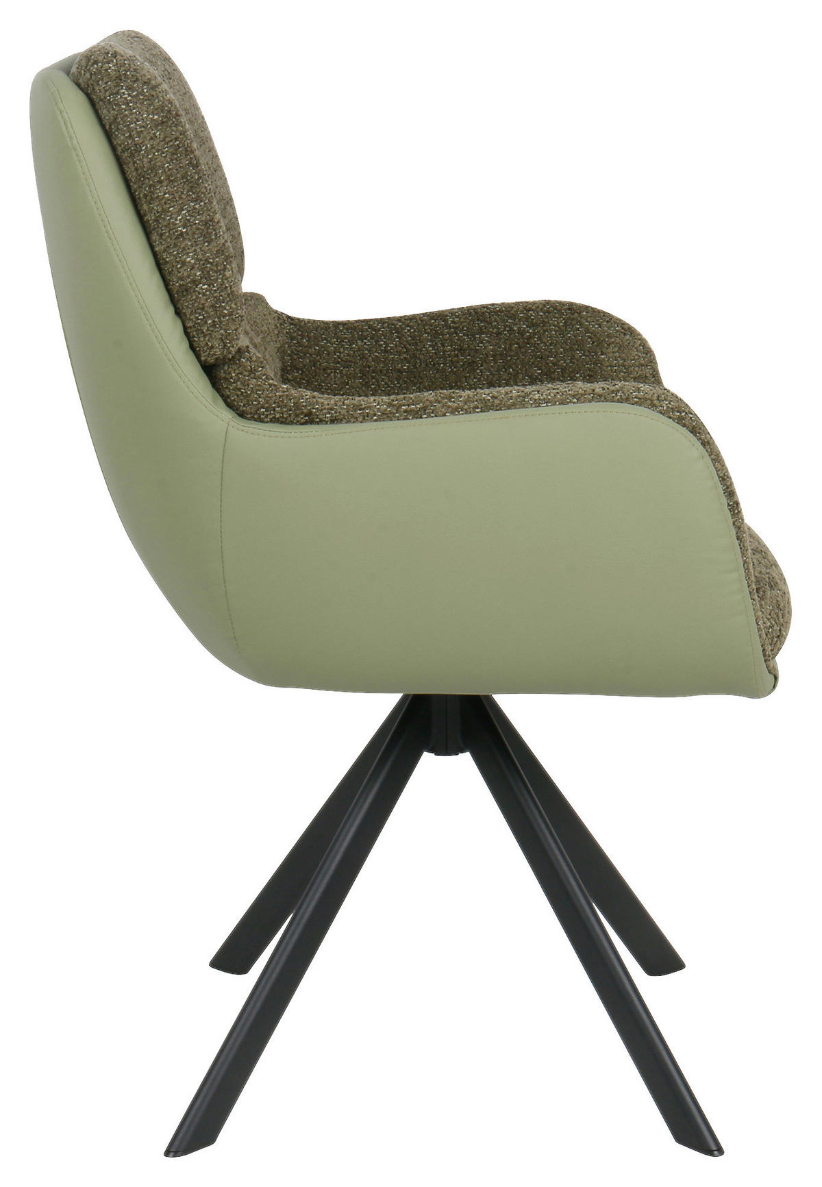 ARMLEHNSTUHL Eisen Webstoff  - Schwarz/Grün, Modern, Textil/Metall (61/91/65cm) - MID.YOU