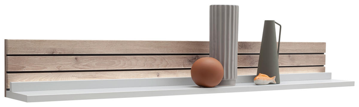 WANDBOARD  150/19/20 cm  - Weiss/Eichefarben, Design, Holzwerkstoff (150/19/20cm) - Stylife