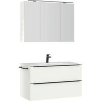 BADEZIMMER 3-teilig  in 101 cm  - Schwarz/Weiß, MODERN, Holzwerkstoff/Stein (101cm) - Nobilia