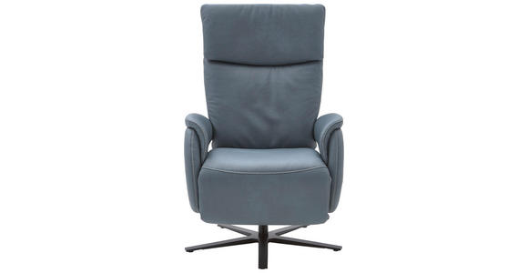 RELAXSESSEL in Leder Graublau  - Graublau/Schwarz, KONVENTIONELL, Leder/Metall (70/117/85cm) - Dieter Knoll