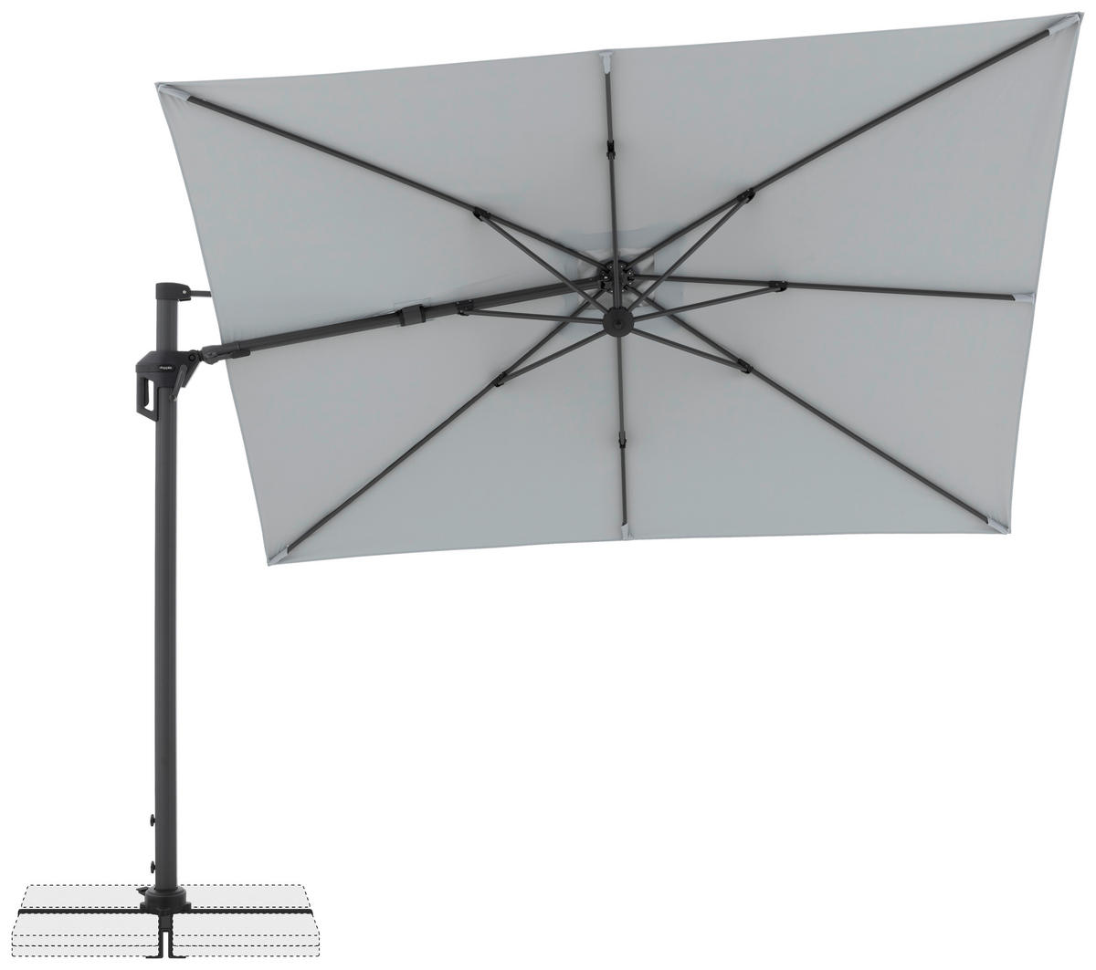 AMPELSCHIRM Hellgrau  - Hellgrau/Schwarz, Basics, Textil/Metall (310/210cm) - Doppler