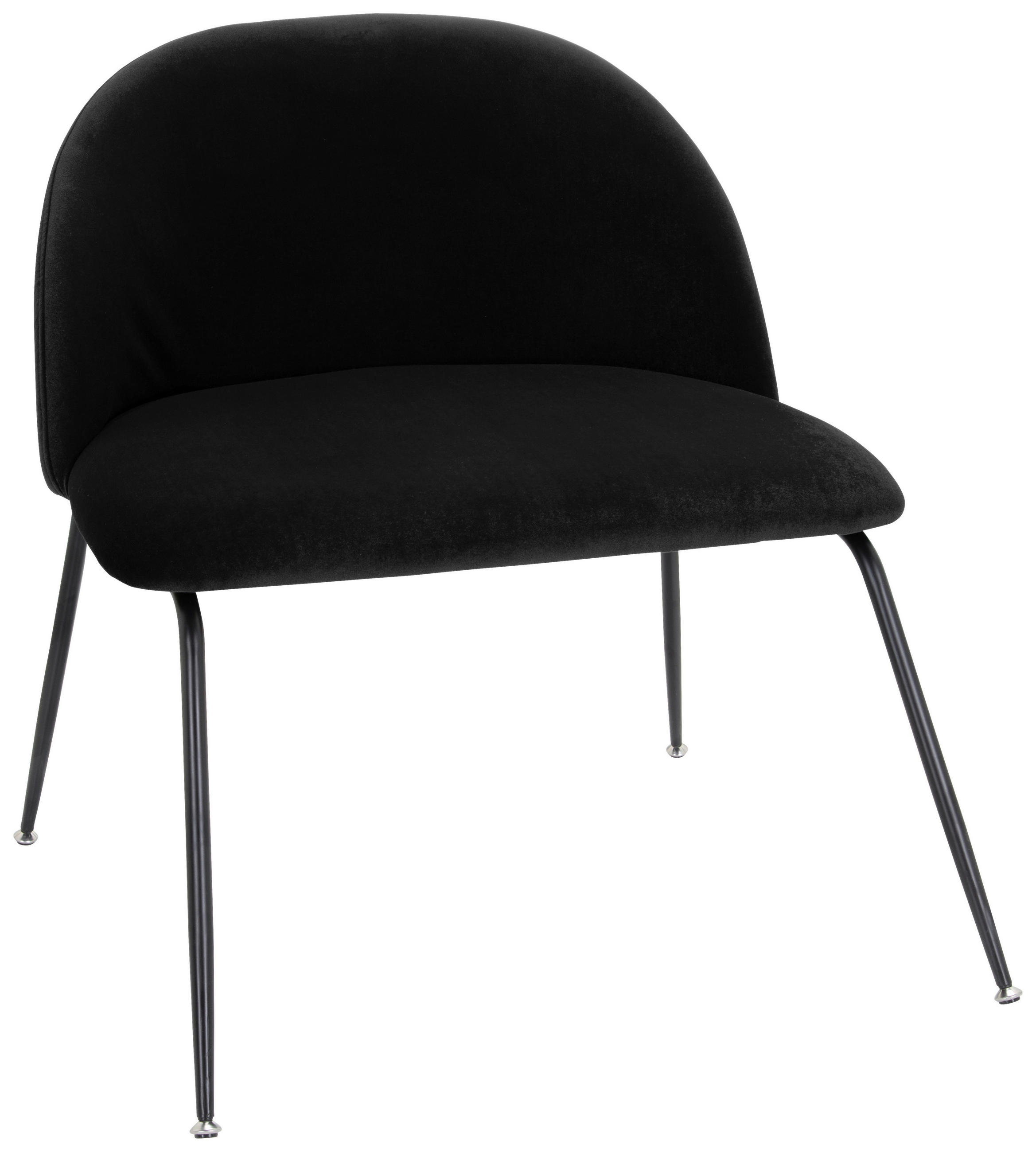 STUHL Samt Schwarz  - Schwarz, Basics, Textil/Metall (72/80/65cm) - MID.YOU