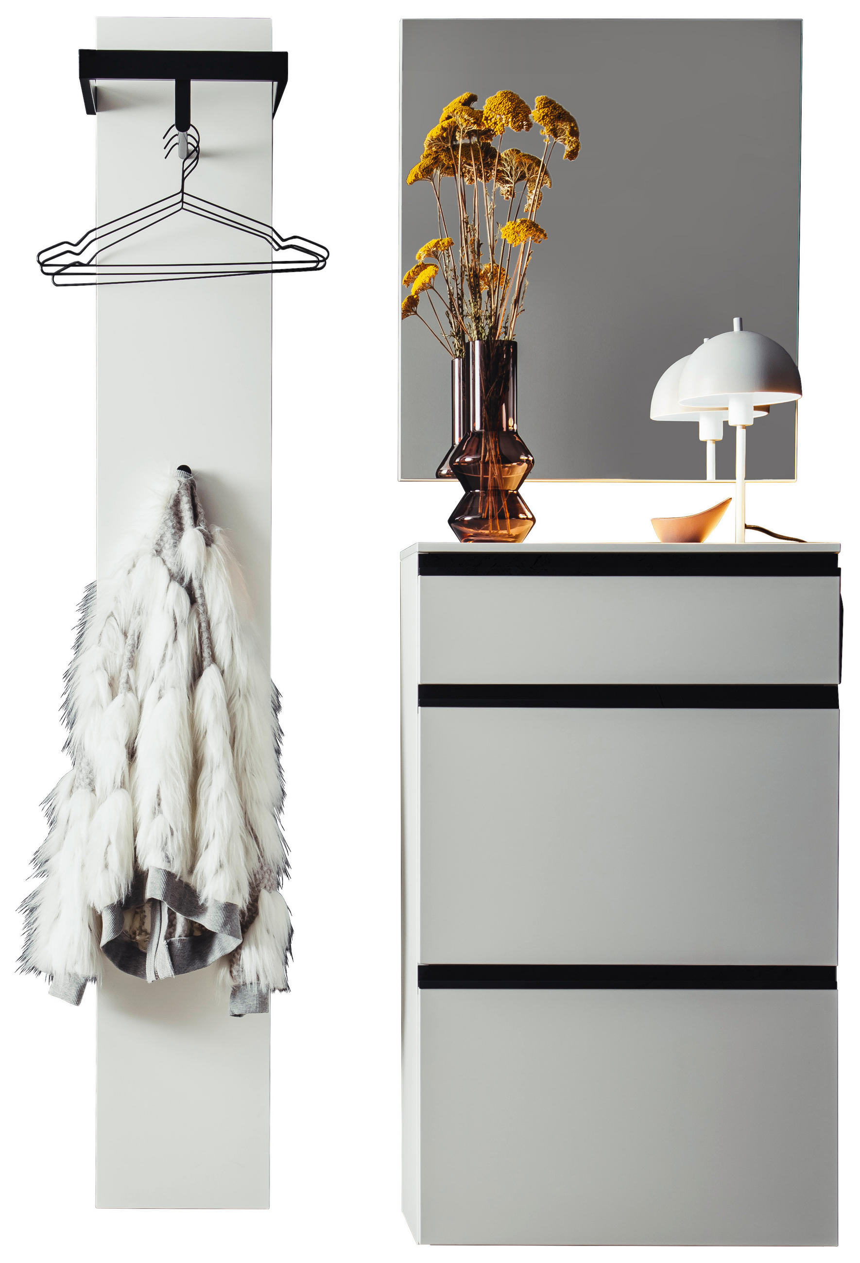 GARDEROBE 3-teilig  in 100/200/30 cm  - Weiß, Design, Holzwerkstoff (100/200/30cm) - Moderano