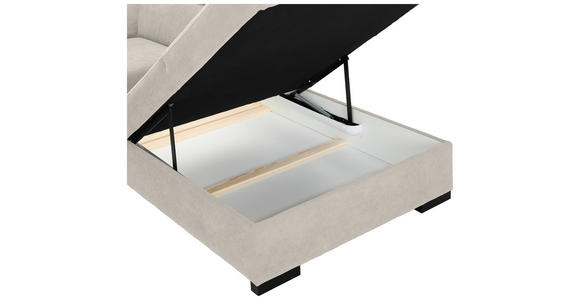 ECKSOFA  in Webstoff Creme  - Creme/Schwarz, KONVENTIONELL, Holz/Textil (283/244cm) - Carryhome