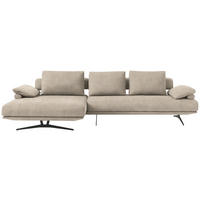 ECKSOFA Chenille Beige  - Beige/Schwarz, Design, Textil/Metall (334/168cm) - Dieter Knoll