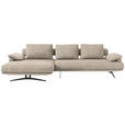 ECKSOFA  in Chenille Beige  334/168 cm  - Beige/Schwarz, Design, Textil/Metall (334/168cm) - Dieter Knoll