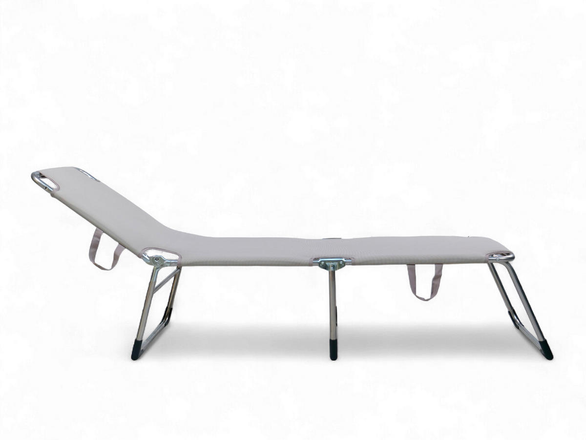 DREIBEINLIEGE 60/38/190 cm  - Silberfarben/Beigebraun, KONVENTIONELL, Textil/Metall (60/38/190cm)