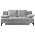 SCHLAFSOFA  in Webstoff Hellgrau  - Hellgrau/Schwarz, Design, Textil/Metall (209-235/90/100cm) - Novel